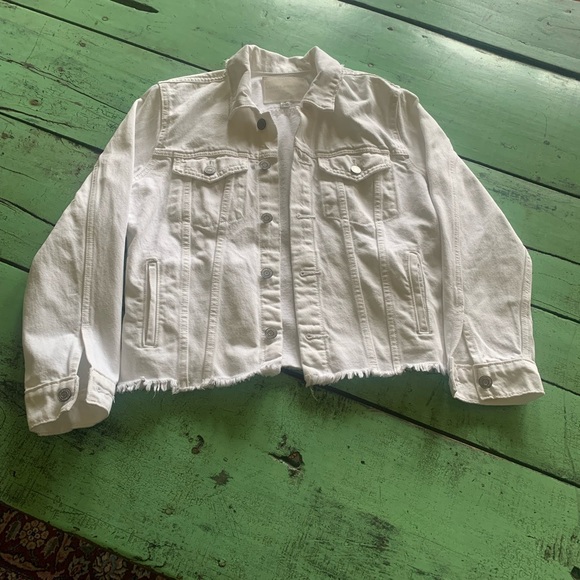 Lucky Brand white denim jacket medium - Picture 2 of 5